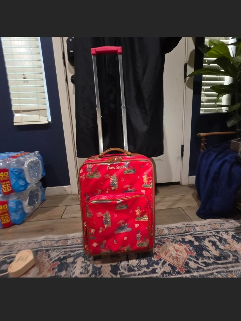 Kids Red Printed Carry Bag